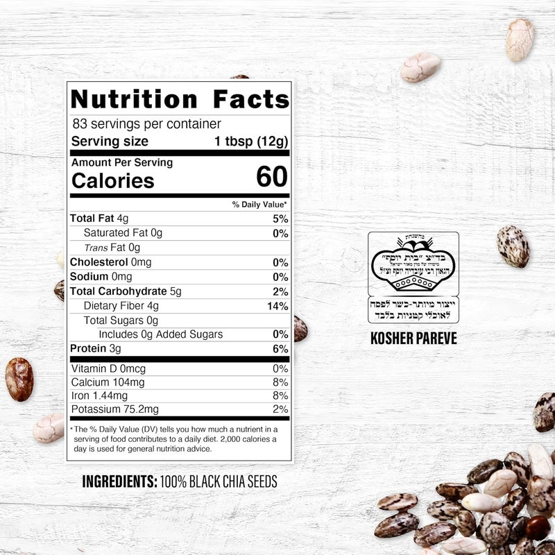 Roots Circle Non-GMO Chia Seeds | 1.3 Pound (Pack of 1) Raw Superfood, Vegan, Kosher, Nut & Gluten Free, Keto & Paleo Friendly | Add Omega 3 & Protein to your Salad, Smoothie, Oatmeal, & Acai Bowl - Image 2